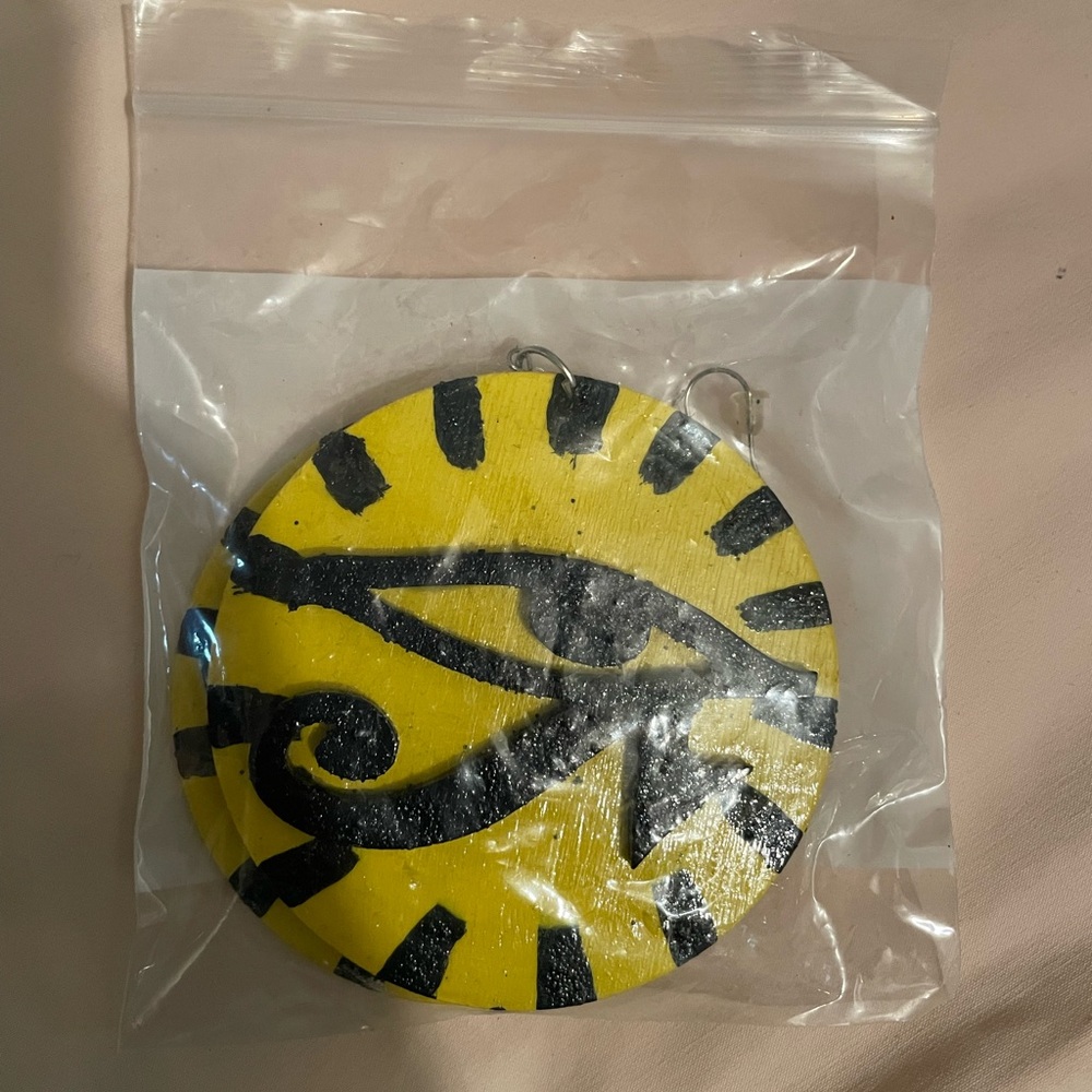 Homemade eye earrings